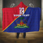 Custom Afro Haiti Football Hooded Blanket Les Grenadiers - African Pride