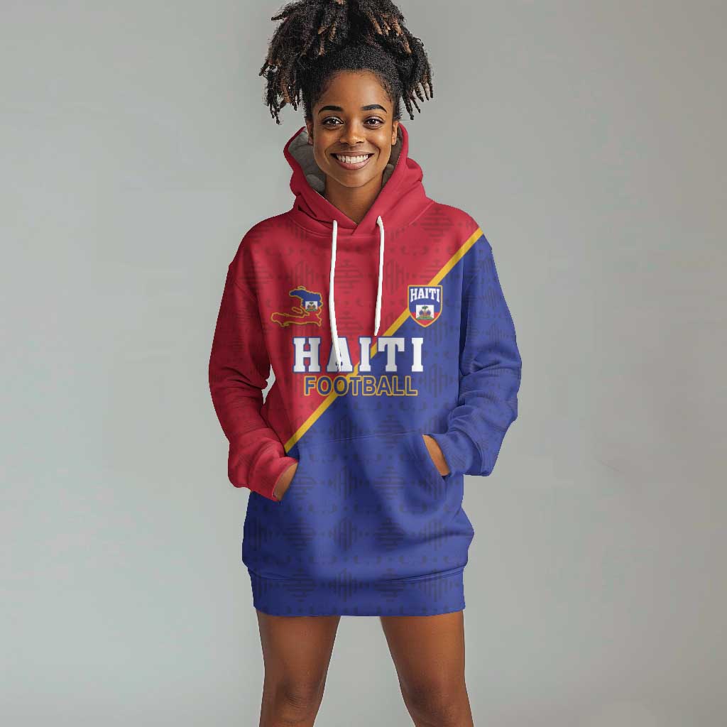 Custom Afro Haiti Football Hoodie Dress Les Grenadiers - African Pride