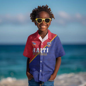 Custom Afro Haiti Football Kid Hawaiian Shirt Les Grenadiers - African Pride