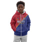 Custom Afro Haiti Football Kid Hoodie Les Grenadiers - African Pride