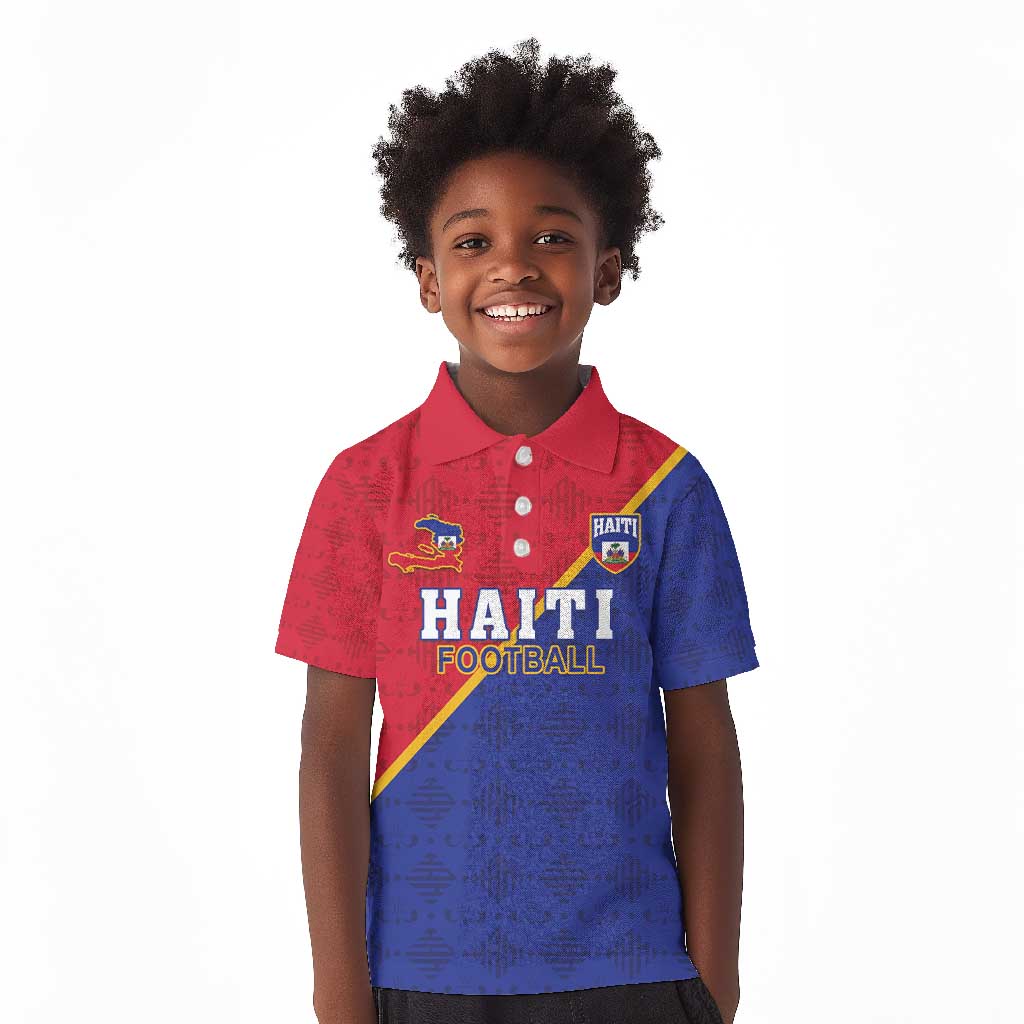 Custom Afro Haiti Football Kid Polo Shirt Les Grenadiers - African Pride