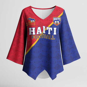 Custom Afro Haiti Football Kimono Sleeve Blouse Les Grenadiers