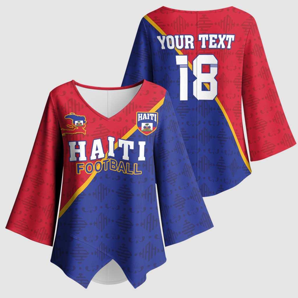 Custom Afro Haiti Football Kimono Sleeve Blouse Les Grenadiers