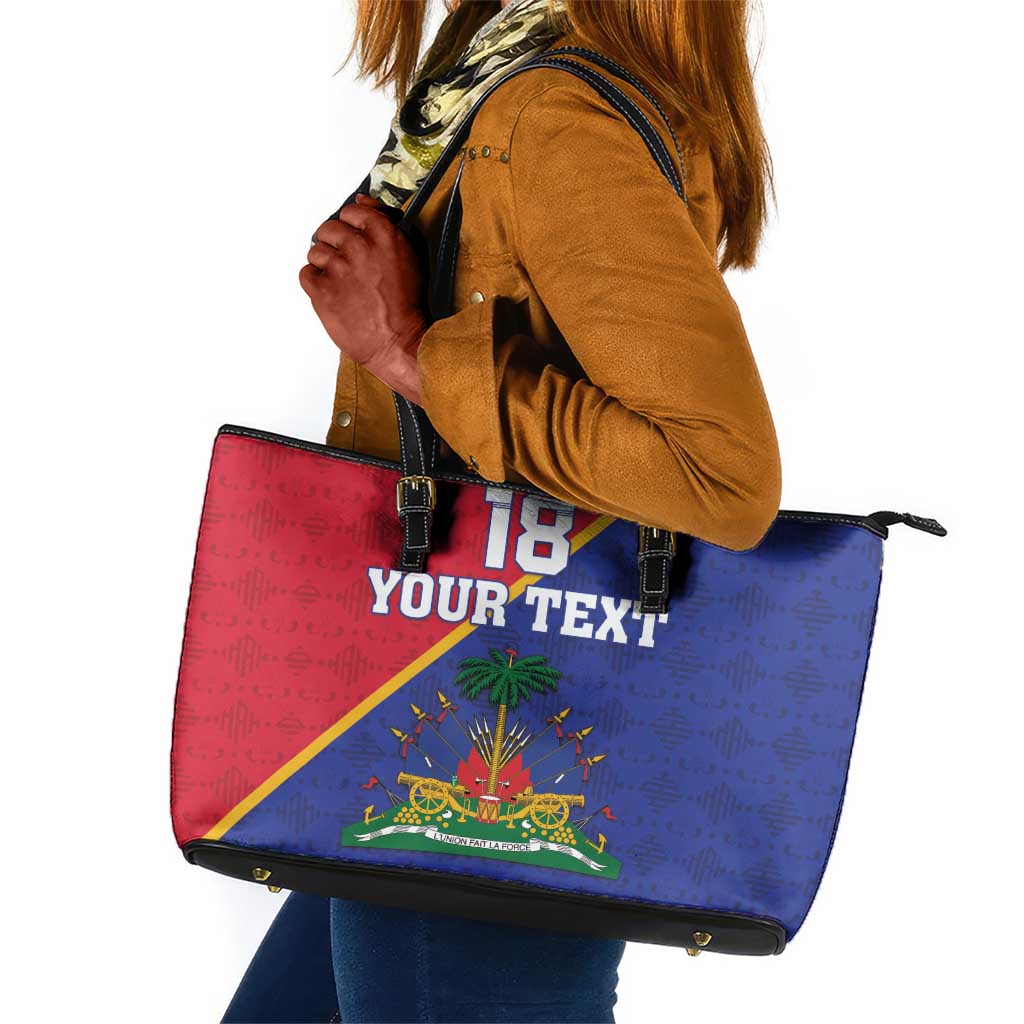 Custom Afro Haiti Football Leather Tote Bag Les Grenadiers - African Pride