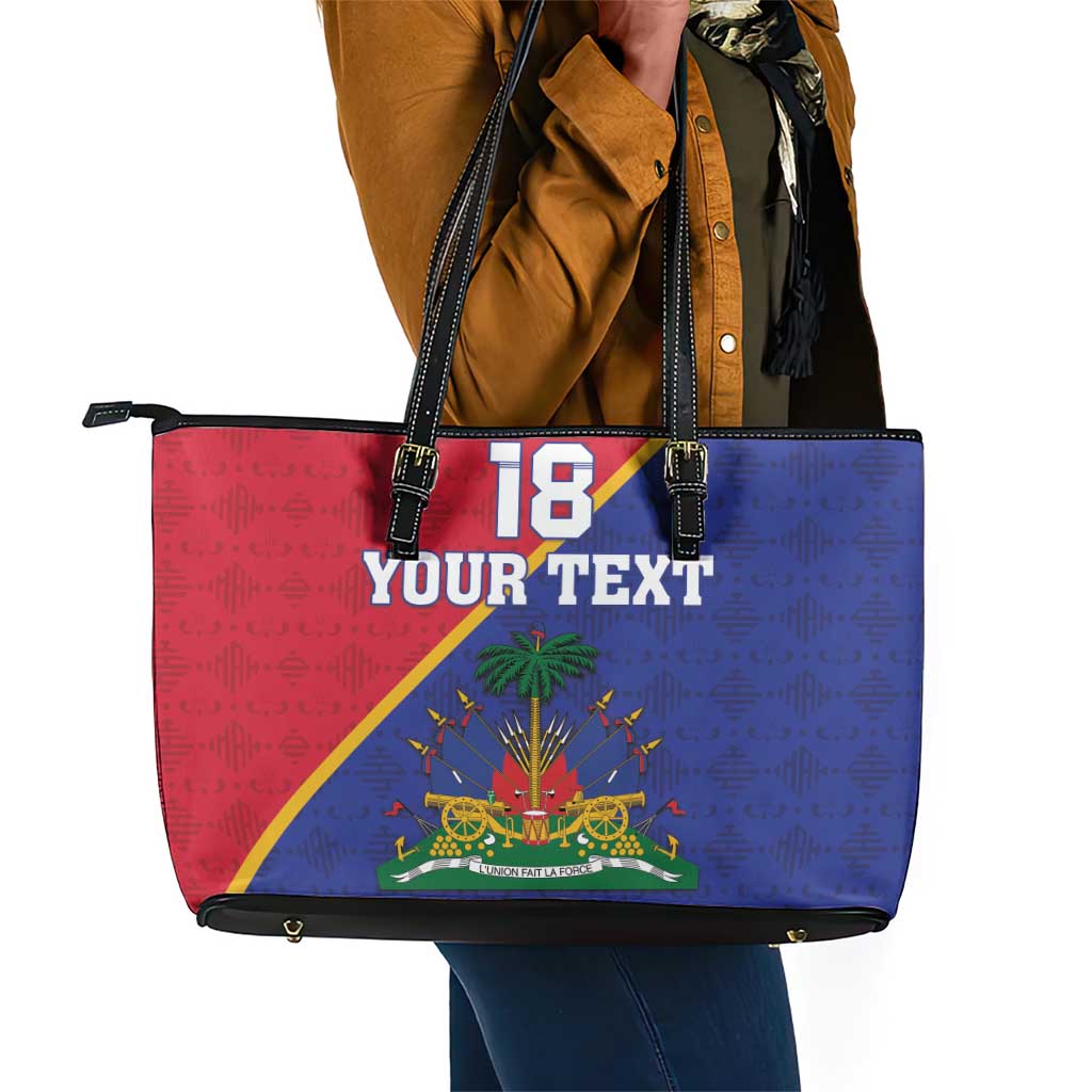 Custom Afro Haiti Football Leather Tote Bag Les Grenadiers - African Pride
