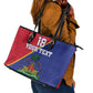 Custom Afro Haiti Football Leather Tote Bag Les Grenadiers - African Pride