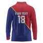 Custom Afro Haiti Football Long Sleeve Polo Shirt Les Grenadiers - African Pride