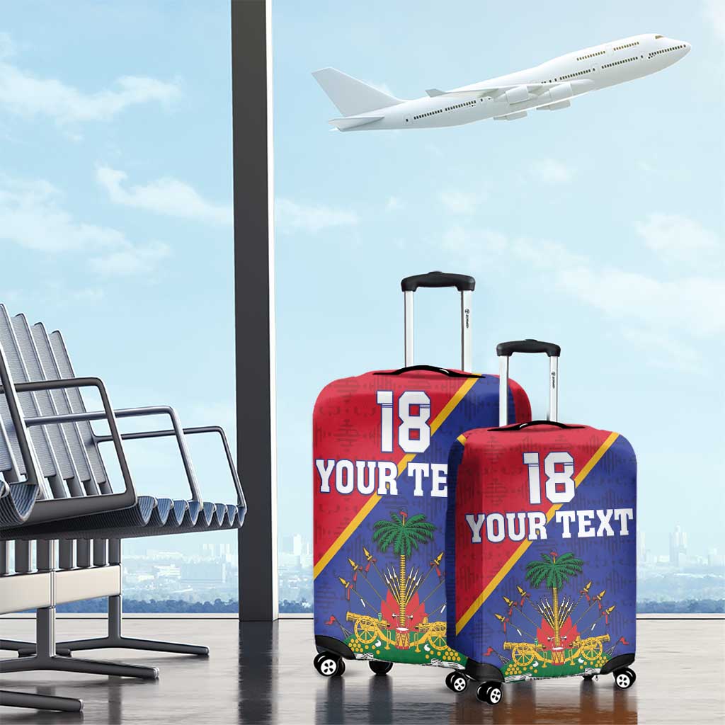 Custom Afro Haiti Football Luggage Cover Les Grenadiers - African Pride