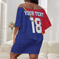 Custom Afro Haiti Football Off Shoulder Short Dress Les Grenadiers - African Pride