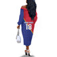 Custom Afro Haiti Football Off The Shoulder Long Sleeve Dress Les Grenadiers - African Pride
