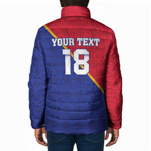 Custom Afro Haiti Football Padded Jacket Les Grenadiers