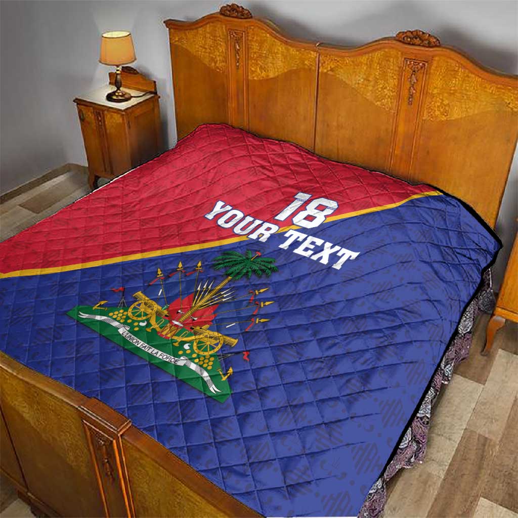 Custom Afro Haiti Football Quilt Les Grenadiers - African Pride