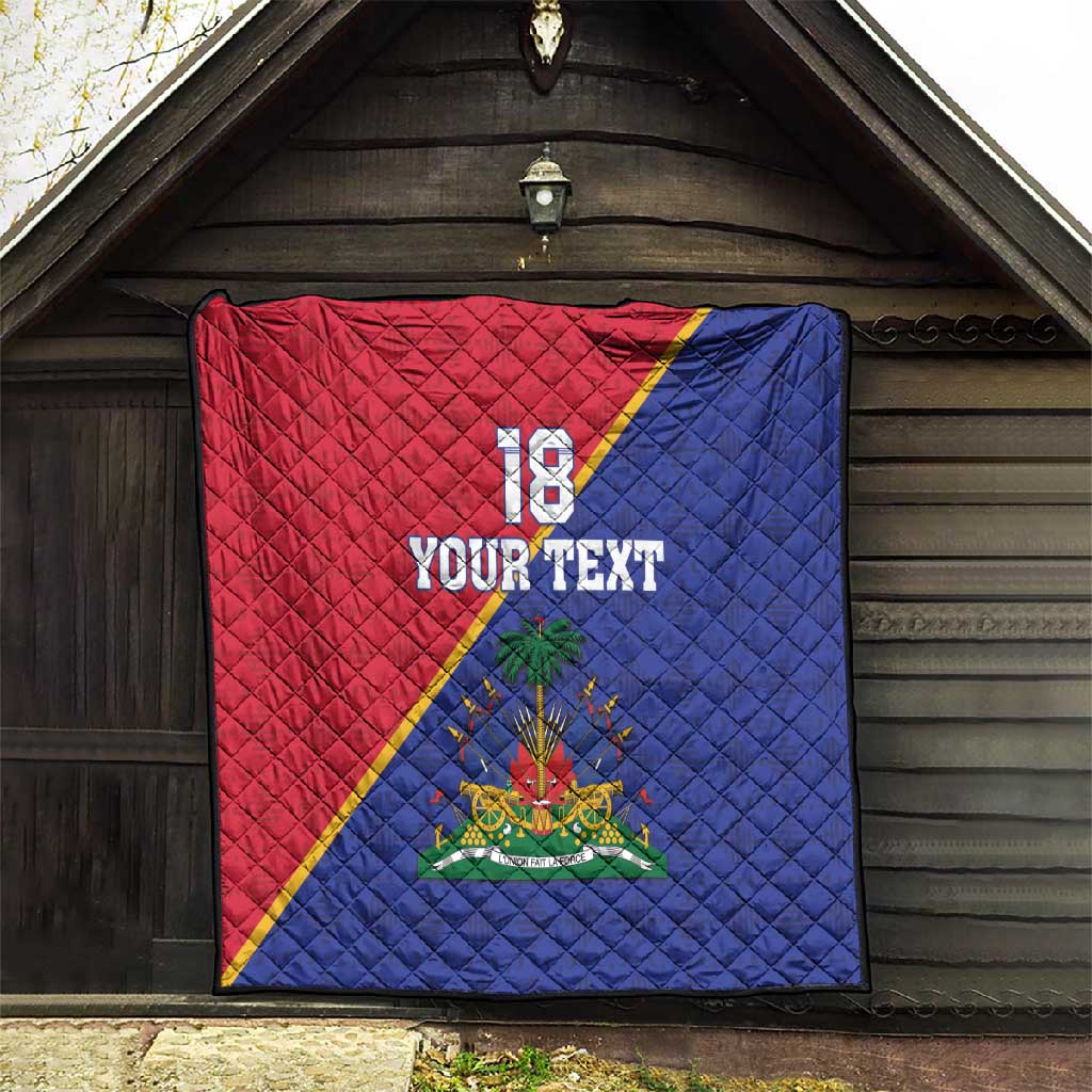 Custom Afro Haiti Football Quilt Les Grenadiers - African Pride