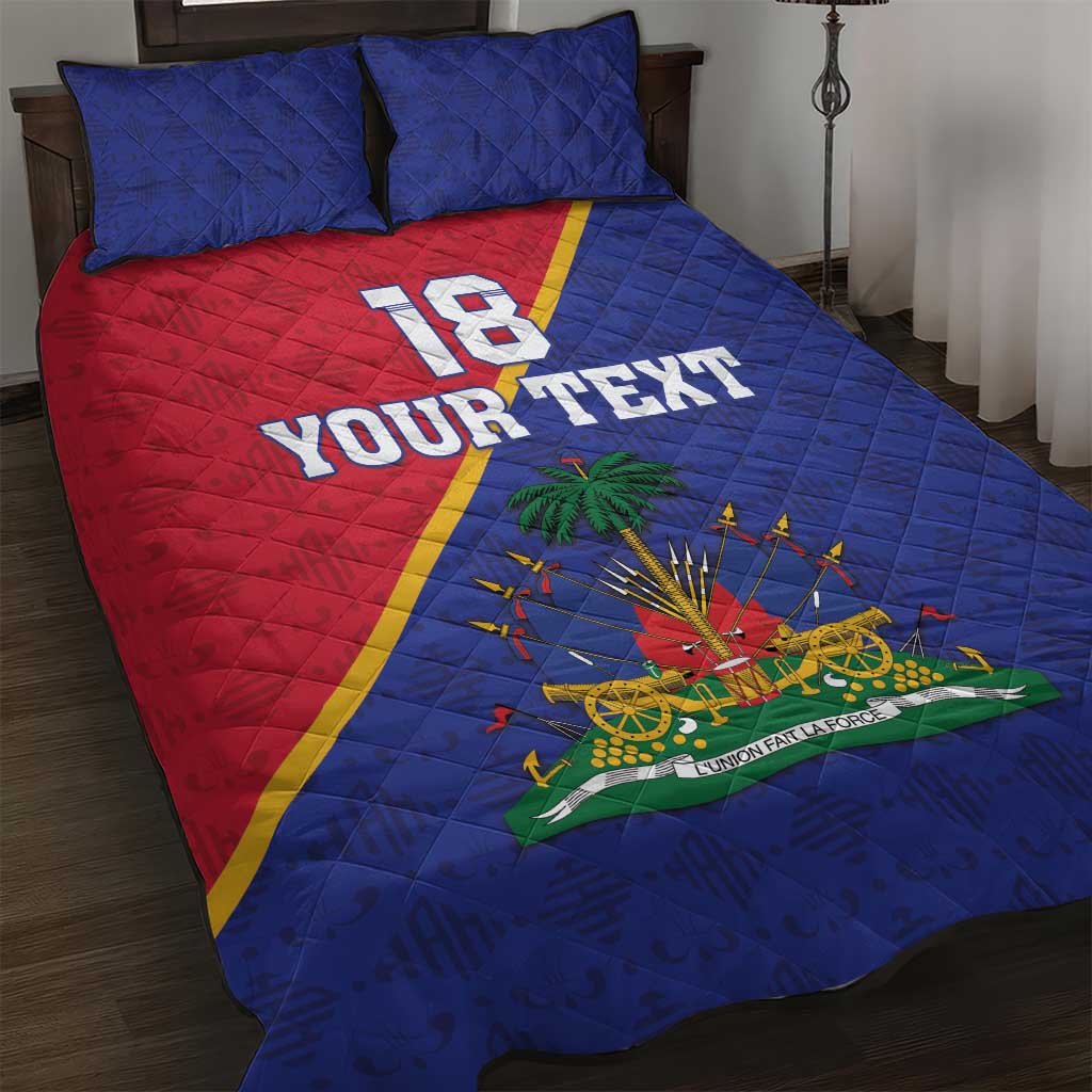 Custom Afro Haiti Football Quilt Bed Set Les Grenadiers - African Pride