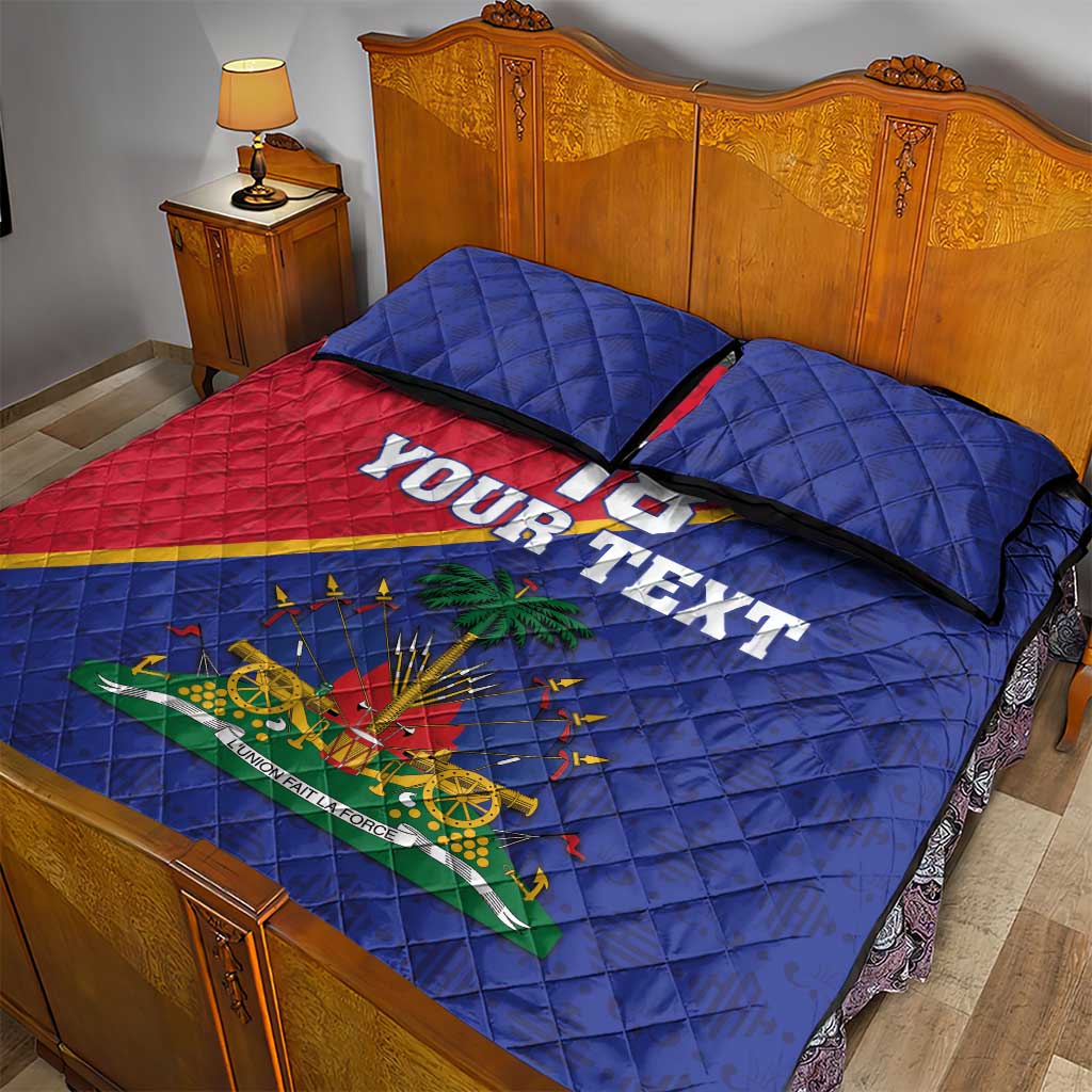 Custom Afro Haiti Football Quilt Bed Set Les Grenadiers - African Pride