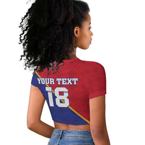 Custom Afro Haiti Football Raglan Cropped T shirt Les Grenadiers - African Pride
