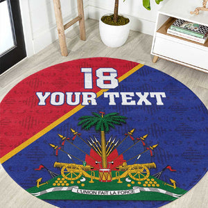 Custom Afro Haiti Football Round Carpet Les Grenadiers - African Pride