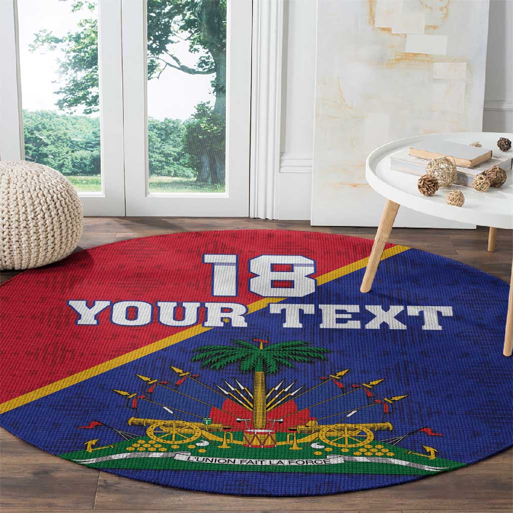 Custom Afro Haiti Football Round Carpet Les Grenadiers - African Pride