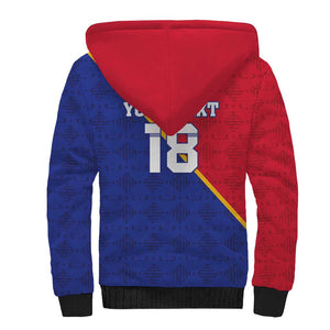 Custom Afro Haiti Football Sherpa Hoodie Les Grenadiers - African Pride