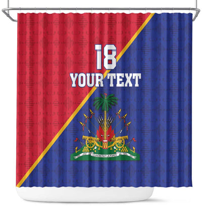 Custom Afro Haiti Football Shower Curtain Les Grenadiers - African Pride