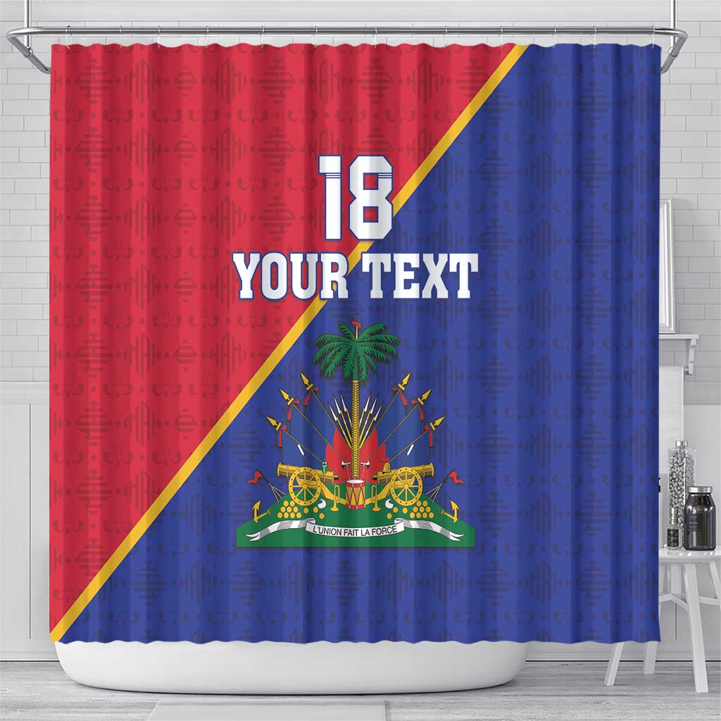 Custom Afro Haiti Football Shower Curtain Les Grenadiers - African Pride