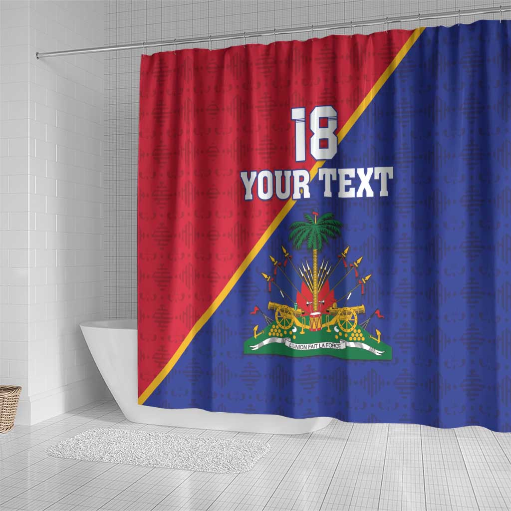Custom Afro Haiti Football Shower Curtain Les Grenadiers - African Pride