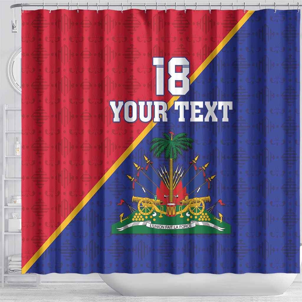 Custom Afro Haiti Football Shower Curtain Les Grenadiers - African Pride