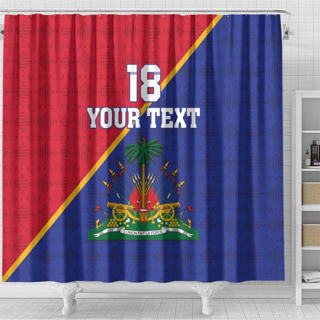 Custom Afro Haiti Football Shower Curtain Les Grenadiers - African Pride