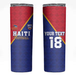 Custom Afro Haiti Football Skinny Tumbler Les Grenadiers - African Pride