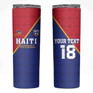 Custom Afro Haiti Football Skinny Tumbler Les Grenadiers - African Pride