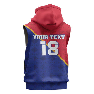 Custom Afro Haiti Football Sleeveless Hoodie Les Grenadiers - African Pride