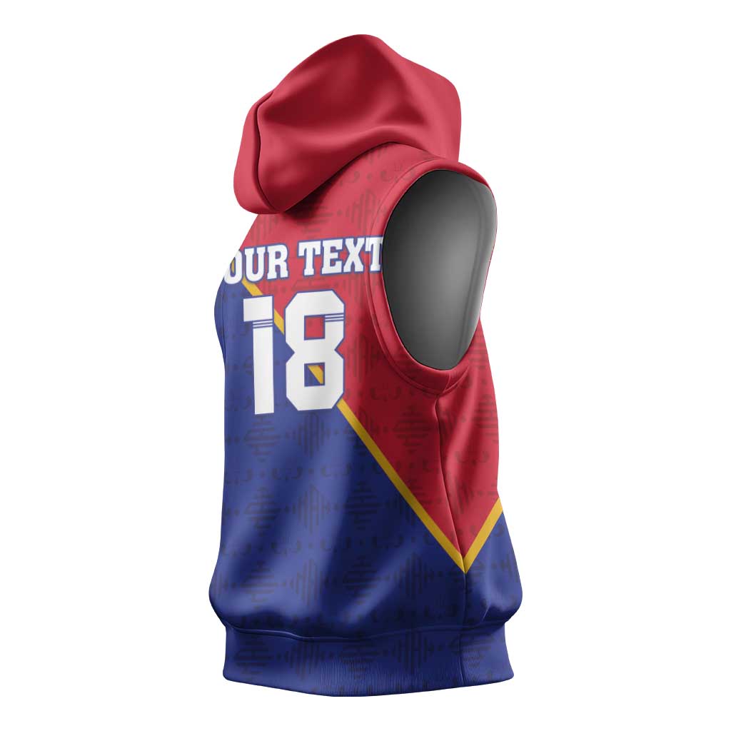 Custom Afro Haiti Football Sleeveless Hoodie Les Grenadiers - African Pride