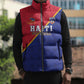 Custom Afro Haiti Football Sleeveless Puffer Jacket Les Grenadiers