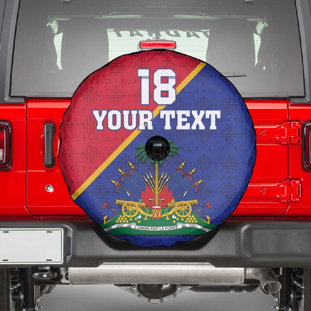 Custom Afro Haiti Football Spare Tire Cover Les Grenadiers - undefined
