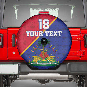 Custom Afro Haiti Football Spare Tire Cover Les Grenadiers - undefined