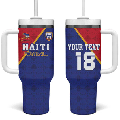 Custom Afro Haiti Football Tumbler With Handle Les Grenadiers - African Pride
