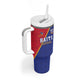 Custom Afro Haiti Football Tumbler With Handle Les Grenadiers - African Pride