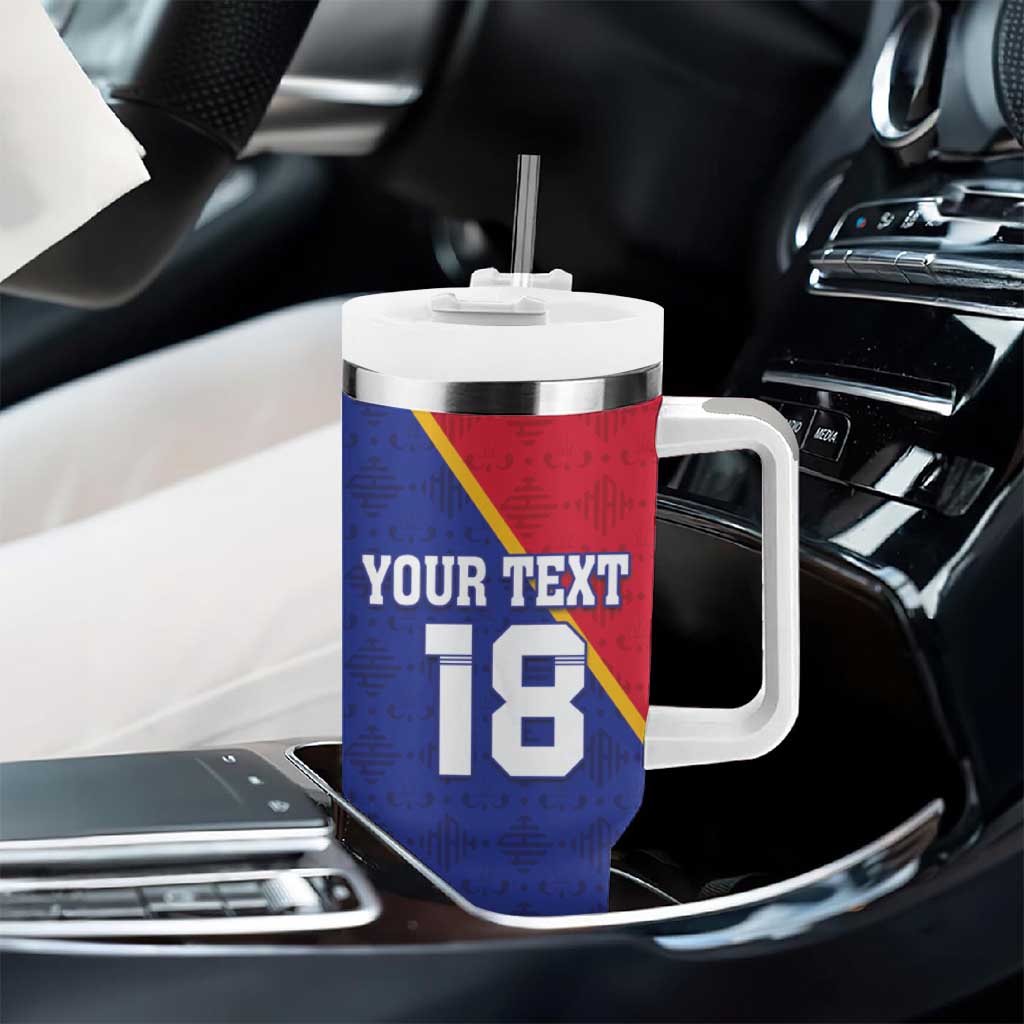 Custom Afro Haiti Football Tumbler With Handle Les Grenadiers - African Pride