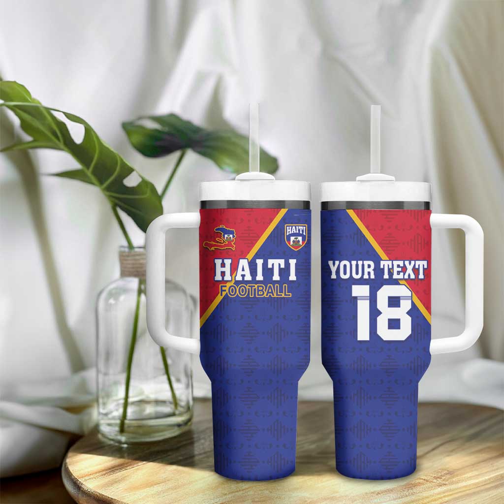 Custom Afro Haiti Football Tumbler With Handle Les Grenadiers - African Pride