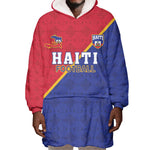 Custom Afro Haiti Football Wearable Blanket Hoodie Les Grenadiers - African Pride