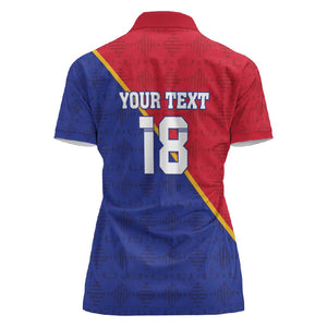 Custom Afro Haiti Football Women Polo Shirt Les Grenadiers - African Pride