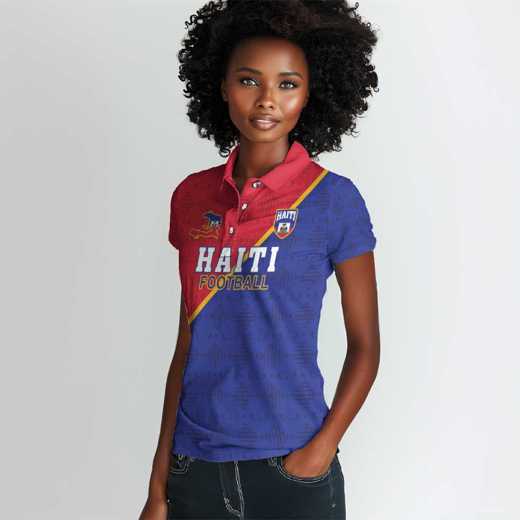 Custom Afro Haiti Football Women Polo Shirt Les Grenadiers - African Pride