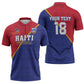 Custom Afro Haiti Football Zipper Polo Shirt Les Grenadiers