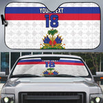Custom Afro Haiti Football Auto Sun Shade Ekip Foutbol Ayiti
