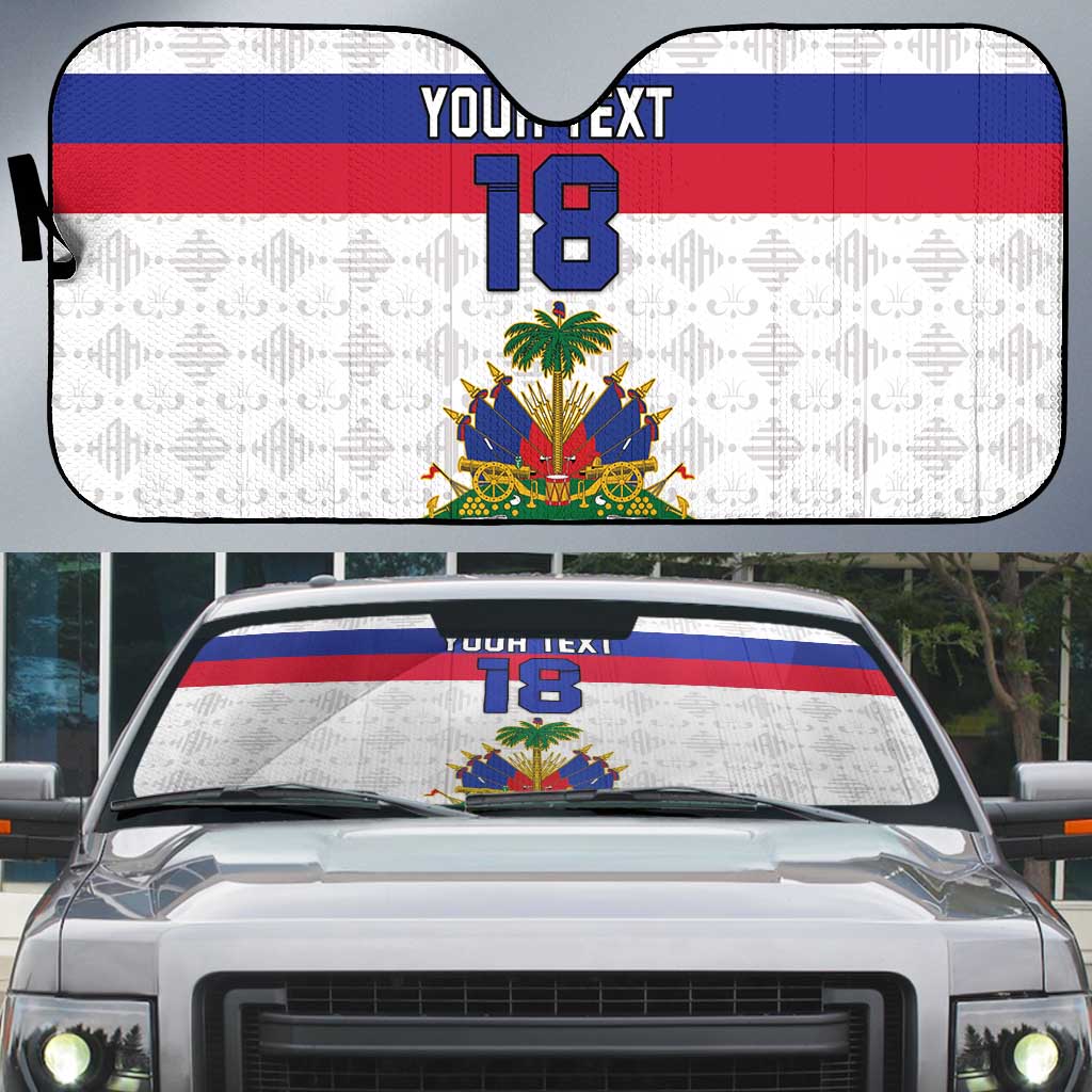 Custom Afro Haiti Football Auto Sun Shade Ekip Foutbol Ayiti