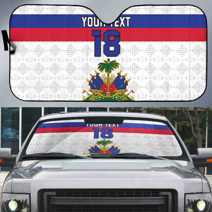 Custom Afro Haiti Football Auto Sun Shade Ekip Foutbol Ayiti