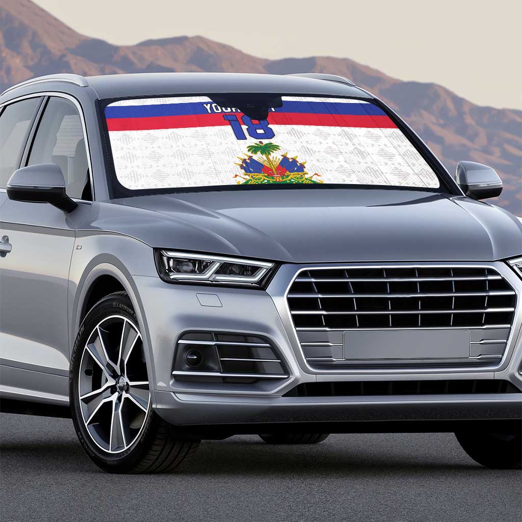 Custom Afro Haiti Football Auto Sun Shade Ekip Foutbol Ayiti