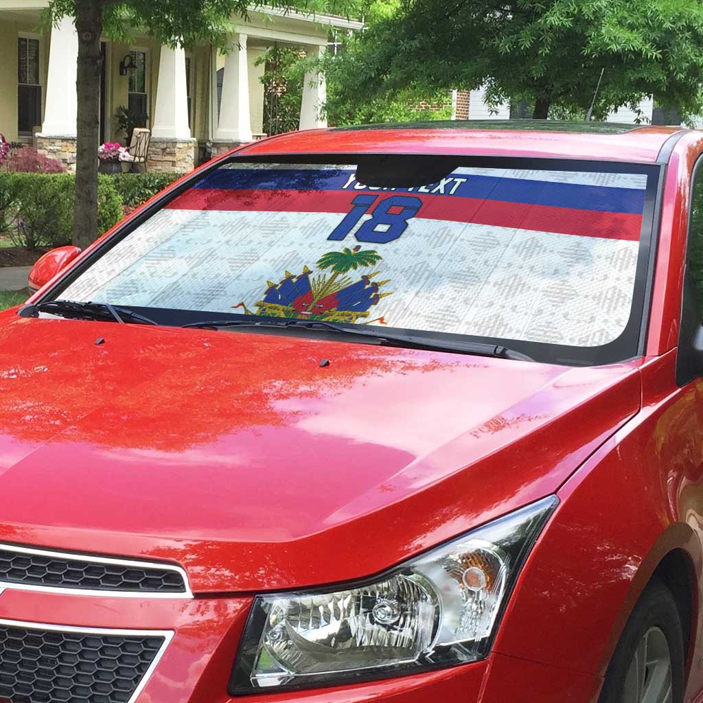 Custom Afro Haiti Football Auto Sun Shade Ekip Foutbol Ayiti