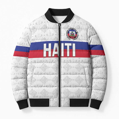 Custom Afro Haiti Football Bomber Puffer Jacket Ekip Foutbol Ayiti