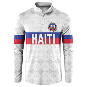 Custom Afro Haiti Football Button Sweatshirt Ekip Foutbol Ayiti
